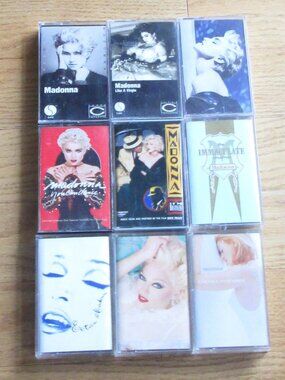 9 Madonna cassettes - Madonna, Erotica, Like a Virgin, True Blue, Immaculate